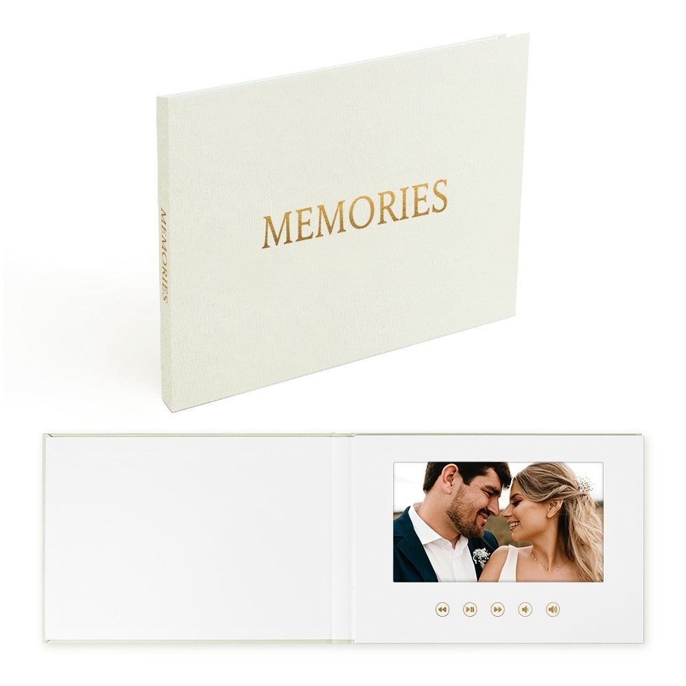 Wedding Video Invitation Linen Material Brochure