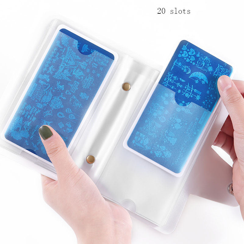 Nail Art Printing Template Laser Card Holder Steel Plate Set