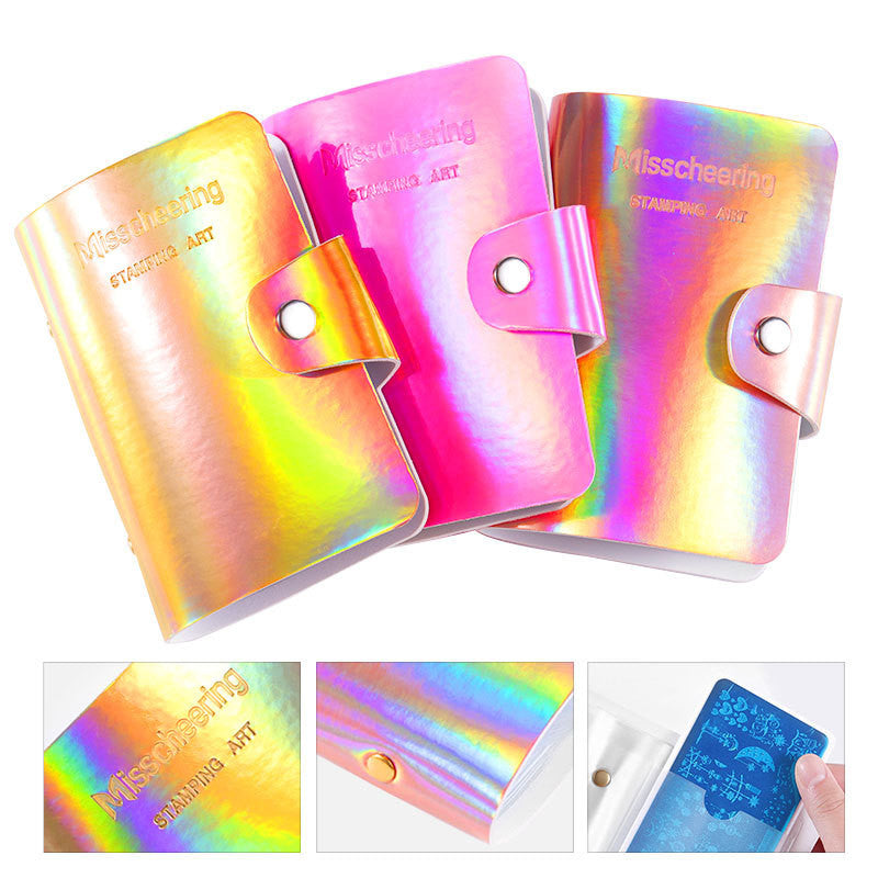Nail Art Printing Template Laser Card Holder Steel Plate Set