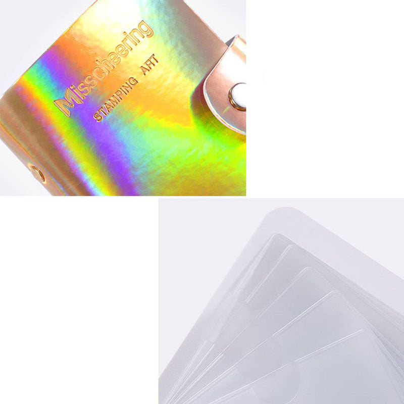 Nail Art Printing Template Laser Card Holder Steel Plate Set