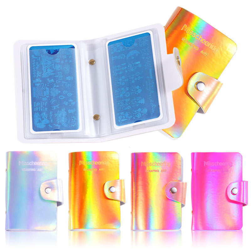 Nail Art Printing Template Laser Card Holder Steel Plate Set