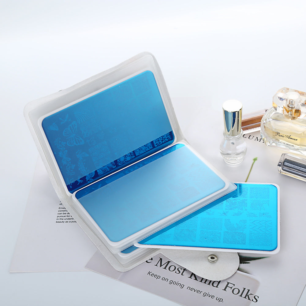 Station Mirror Purple 9.5x14.5Cm Wholesale Nail Printing Template Square Card Pack Printing