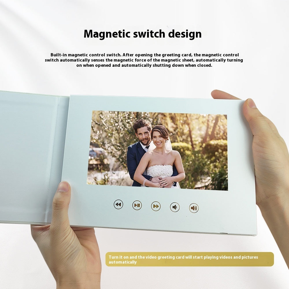 Wedding Video Invitation Linen Material Brochure
