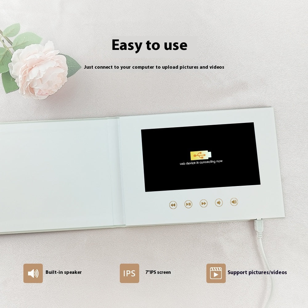 Wedding Video Invitation Linen Material Brochure